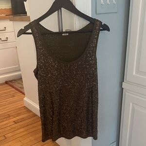 J. Crew Shimmering Sequin Tank Top - Brown